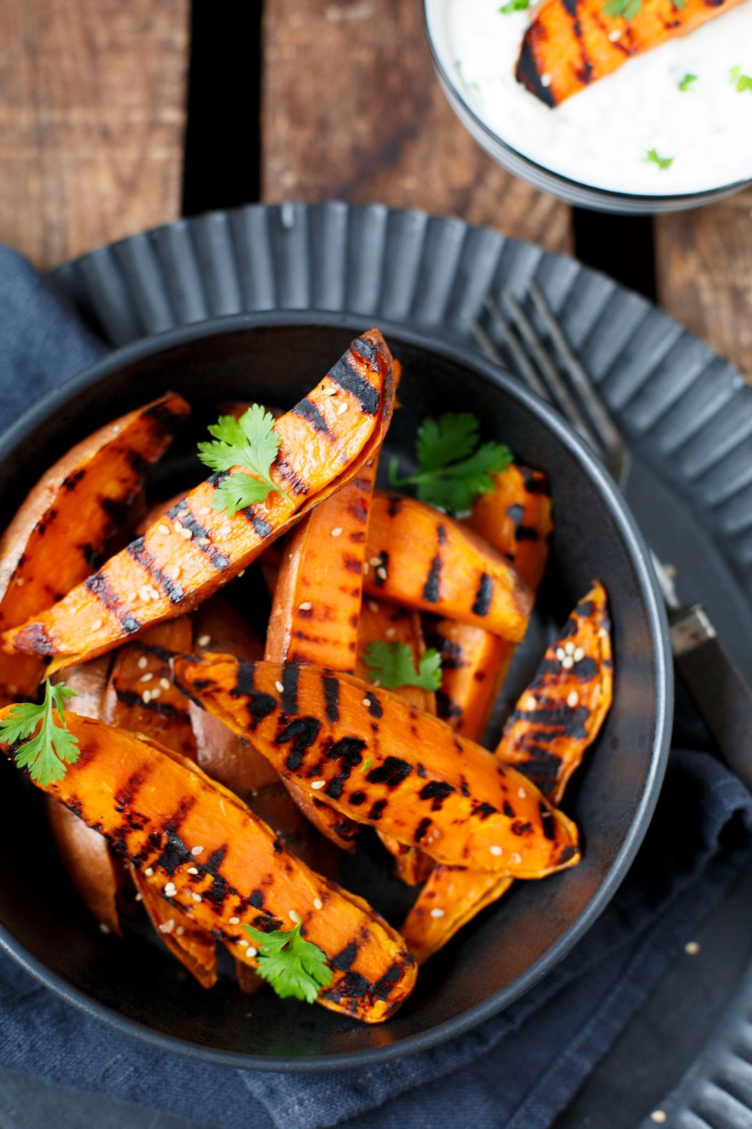 Grilled Sweet Potatoes with Herb Quark