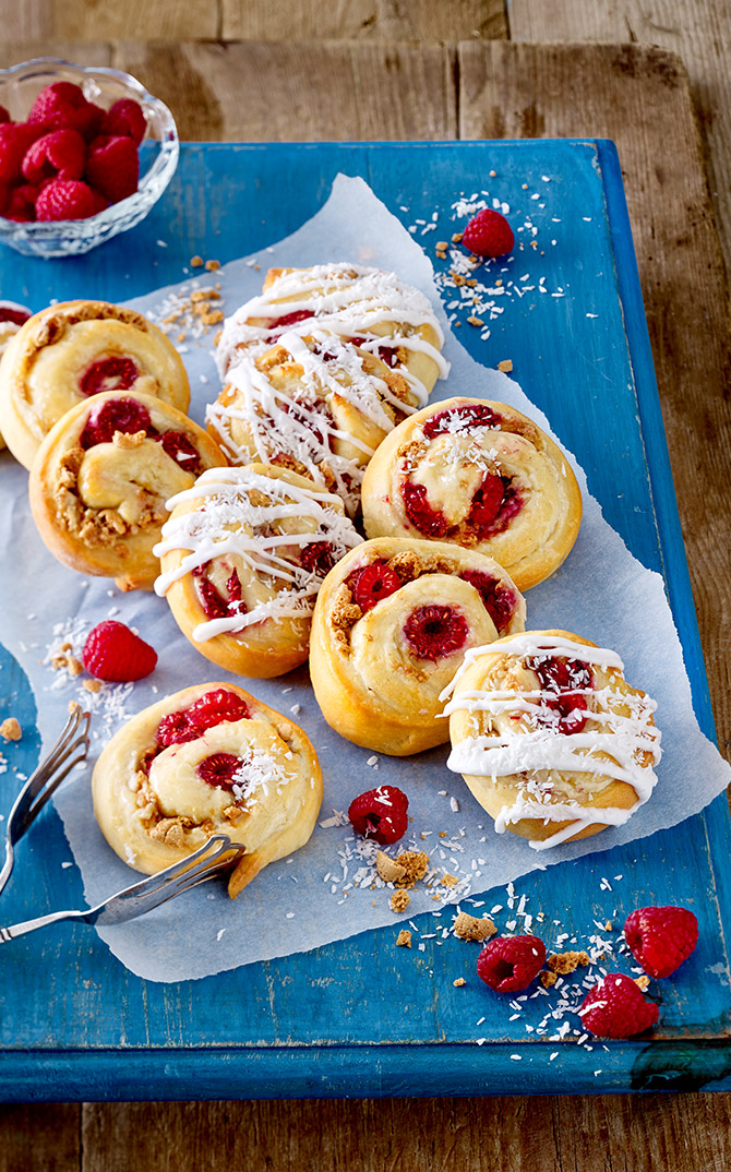 Raspberry Coconut Buns