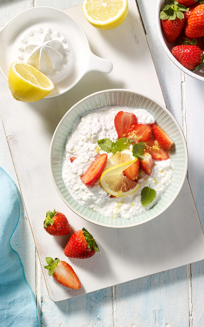 Coconut Rice Pudding with Marinated Strawberries