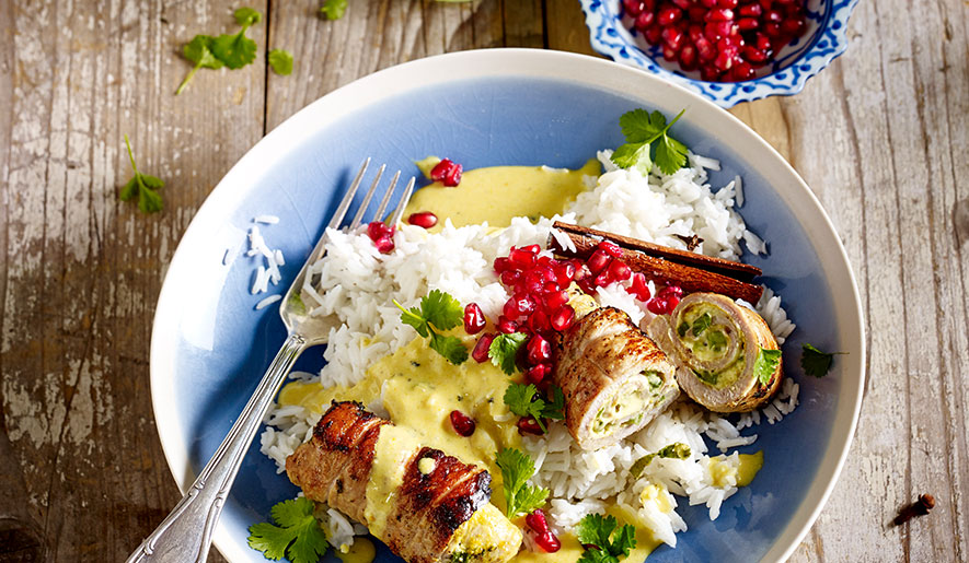 Indian Style Cutlet Rolls with Coconut Rice