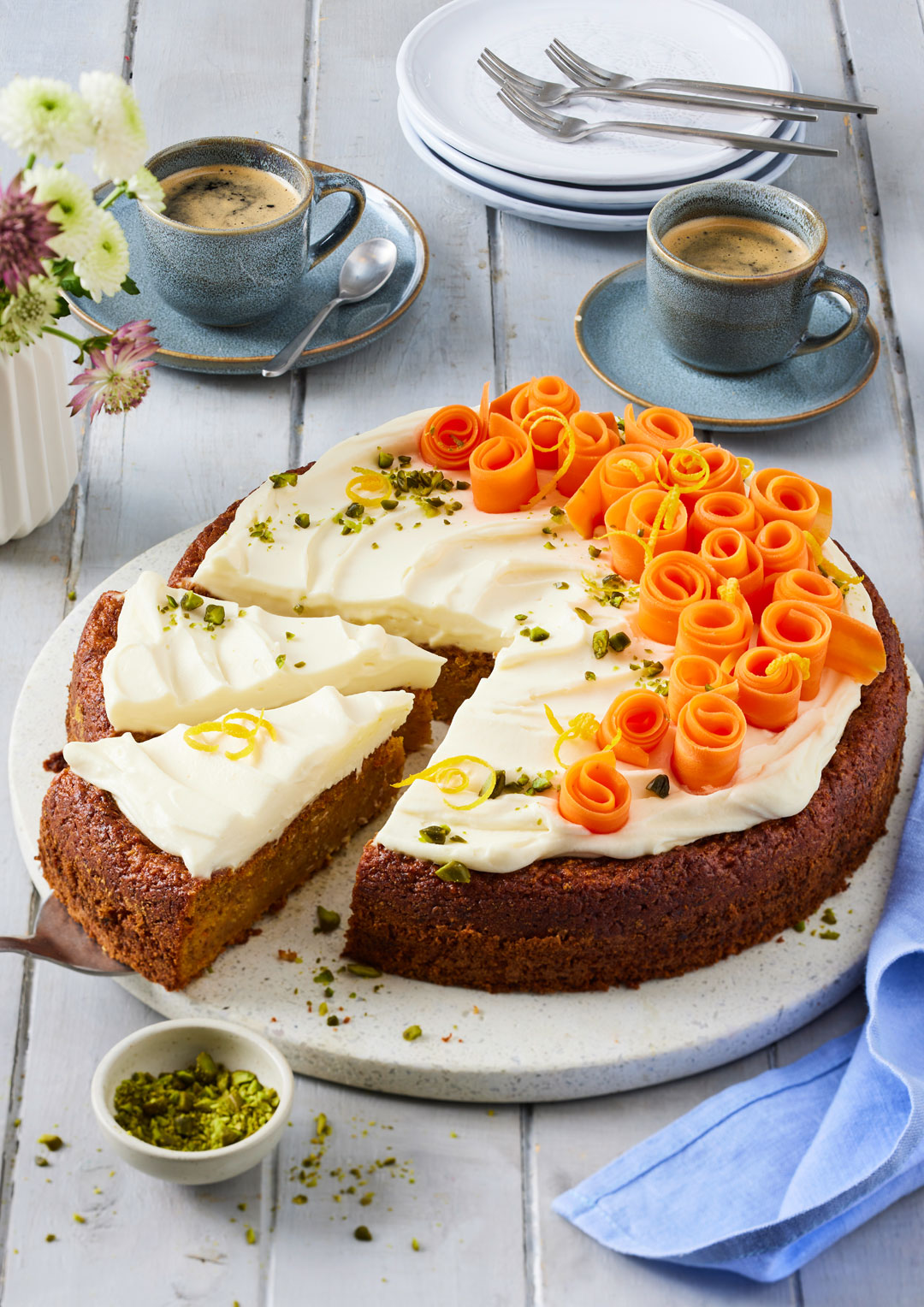 Vegan Carrot Orange Cake with Cream Cheese Topping